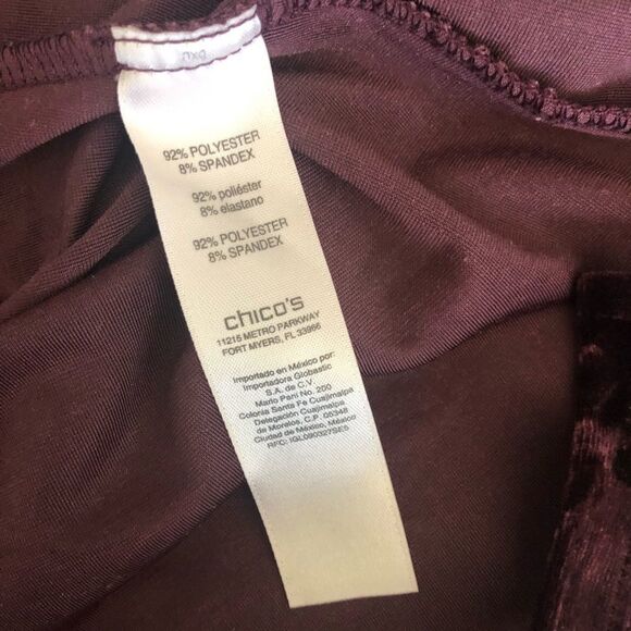 Chico’s Velvet Crushed Short Sleeve Top Size 3 - Picture 5 of 9
